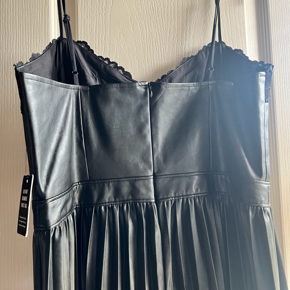 Express Black Faux Leather Dress - Picture 3 of 5